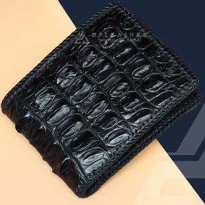 Ví da cá sấu đan viền đẹp xịn