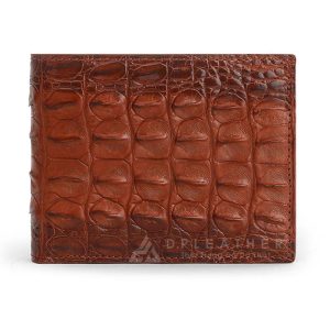 Ví da cá sấu gai lưng 2 mặt dáng ngang DVCS-302N Nâu Đỏ