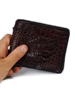 Ví Da Cá Sấu Móng Chân mặt đan viền 1 mặt DPVS-511N