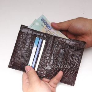 Ví da cá sấu móng chân 2 mặt dáng đứng DVCS-502D