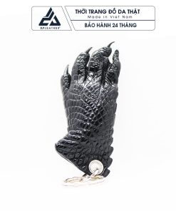 Móc khóa bàn chân cá sấu thật 100% màu đen