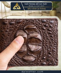 Ví da cá sấu gù đầu da cá sấu thật dáng đứng