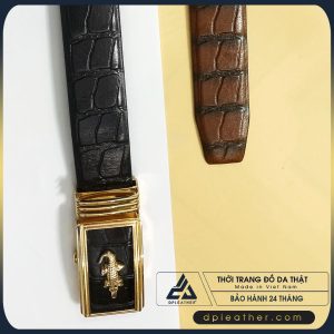 Thắt lưng da bò dập vân cá sấu cao cấp