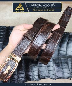 Thắt lưng da cá sấu bụng 3.5cm dây liền cao cấp