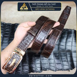 Thắt lưng da cá sấu bụng 3.5cm dây liền cao cấp