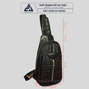 Túi đeo chéo da cá sấu nam DPCS-1021G Màu đen