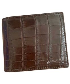 Ví da cá sấy da bụng cá sấu màu nâu đất