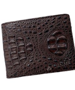 Ví da cá sấu nam nguyên con cá sấu nhỏ màu nâu đất