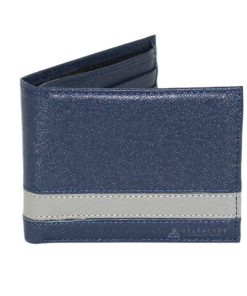 Ví da bò taiga sọc ngang dáng ngang xanh navy DVB-TG02N-BL