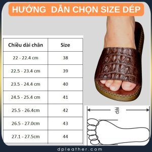 Hướng dẫn chọn size dép phù hợp