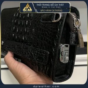 Cluth da cá sấu nam cỡ trung có khóa số