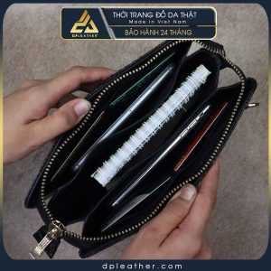 Clutch cầm tay nam da cá sấu - nhiều ngăn chứa vật dụng