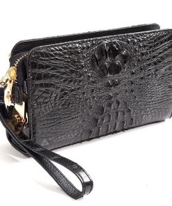 Ví Clutch cầm tay nam da cá sấu cỡ trung có khóa số DPCTS-1011