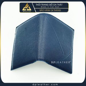 Ví da bò mini taiga dáng đứng màu xanh