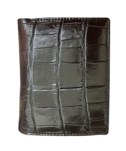 Bóp da cá sấu 2 mặt Ví da cá sấu dáng đứng màu nâu