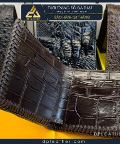 Ví da cá sấu đan viền 2 mặt cao cấp