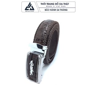 Thắt lưng da cá sấu đa viền - da bụng cá sấu liền không nối DTLS-2240L bản 4cm